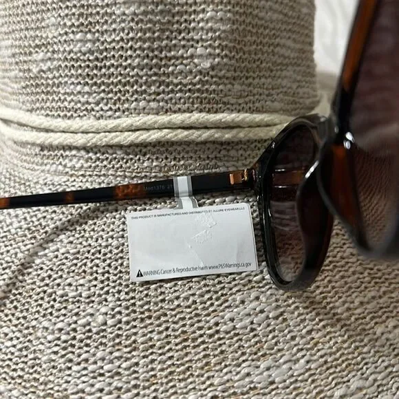 OSCAR x Oscar de la Renta 100% UV Marble Brown Gold Animal Print Sunglasses - Picture 7 of 13